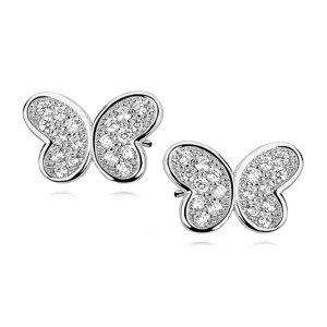 Cercei argint fluturasi cu pietre DiAmanti Z1043ER_W-DIA (Argint 925‰ 1,3 g.)